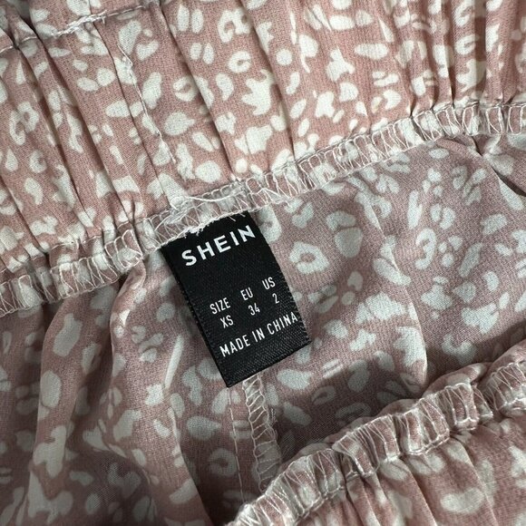 Shein Print Dress Shorts With Tie Lightweight Mauve Color - Picture 9 of 16